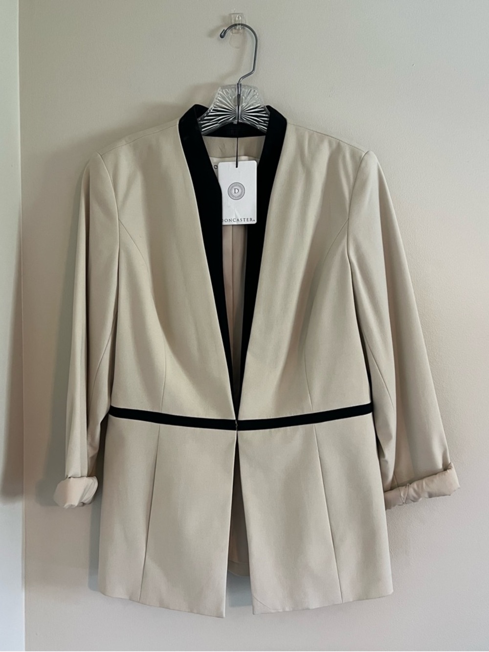 Doncaster Classic Cream Blazer with Black Trim Size: 6 MSRP:  $395